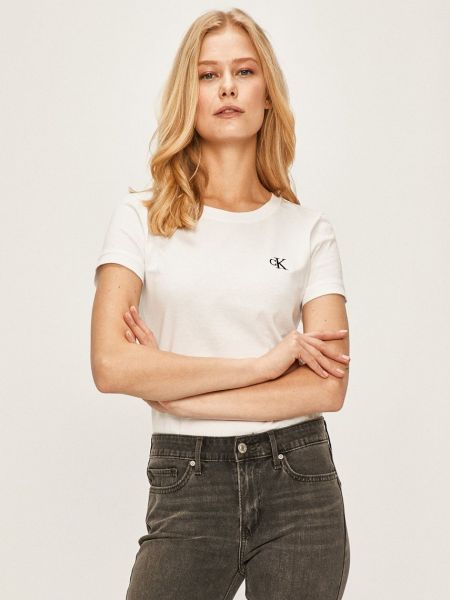 Koszulka Calvin Klein Jeans biała