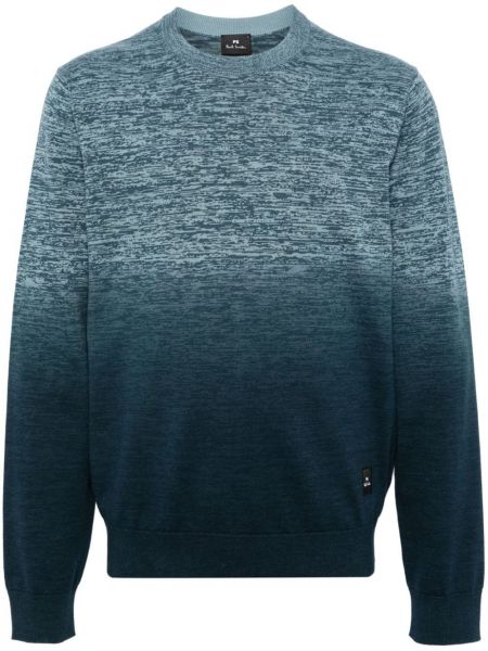Пуловер с градиентным принтом Ps Paul Smith синьо