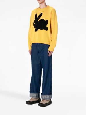 Pullover mit print mit rundem ausschnitt Jw Anderson gelb