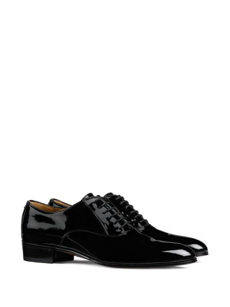 Nėriniuotos oksfordo batai su raišteliais Gucci juoda