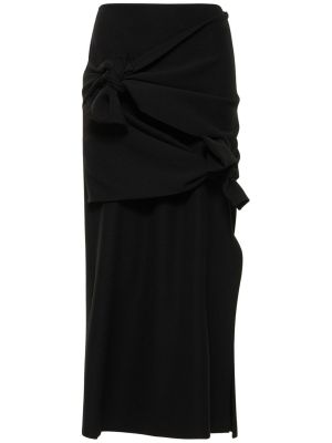 Midi sukně s mašlí Msgm černé