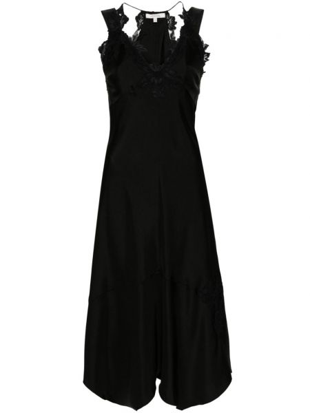 Svilena haljina na naramenice Dorothee Schumacher crna