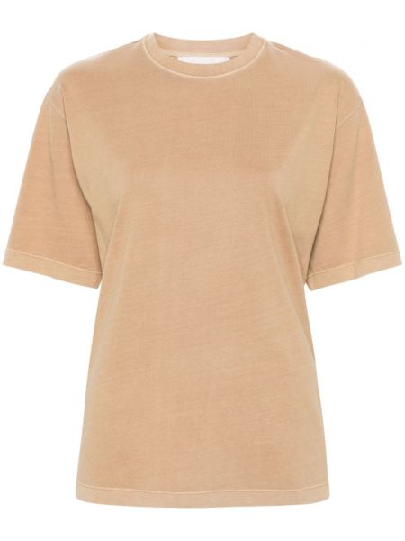 Bavlnené tričko s okrúhlym výstrihom Sportmax hnedá