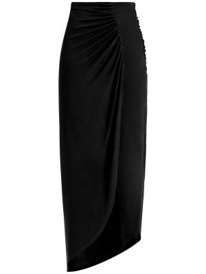 Drapované dlouhá sukně jersey Hervé Léger černé