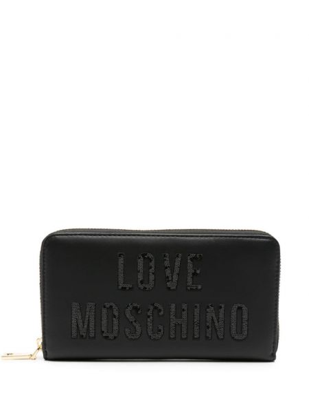 Portefeuille brodée à paillettes Love Moschino