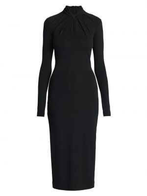 Черное платье миди из джерси Giorgio Armani