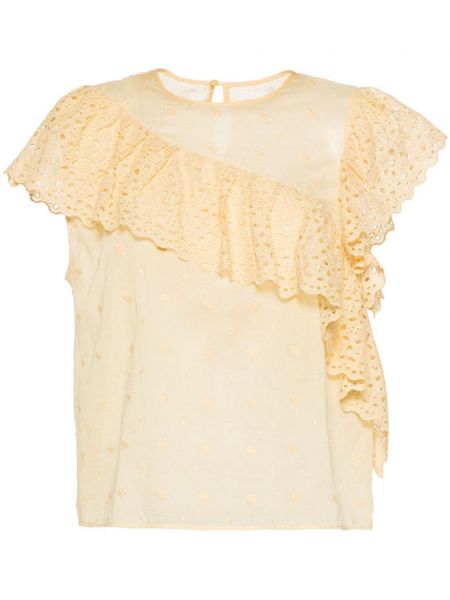 Памучна блуза Marant Etoile жълто