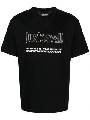 T-shirt con stampa Just Cavalli nero