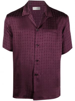 Svilena srajca Saint Laurent vijolična