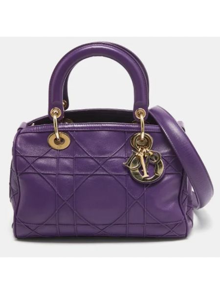 Bolso cruzado de cuero Dior Vintage violeta
