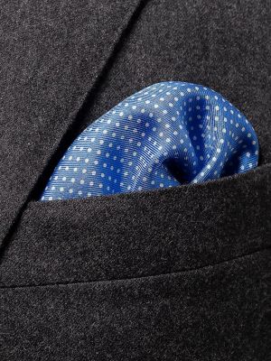 Шелковый платок в горошек Eton синий