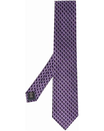 Corbata con estampado geométrico Ermenegildo Zegna violeta