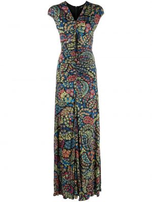 Rochie lunga cu model floral Etro negru