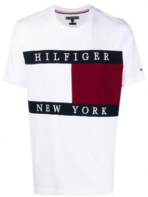 Brodert t-skjorte Tommy Hilfiger hvit