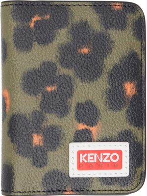 Леопардовый кошелек с принтом Kenzo хаки
