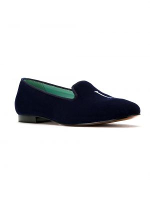 Aksamitne loafers Blue Bird Shoes niebieskie
