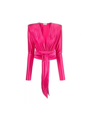 Bluse mit v-ausschnitt Alexandre Vauthier pink