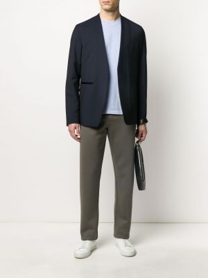 Pantalones rectos de cintura alta Giorgio Armani gris