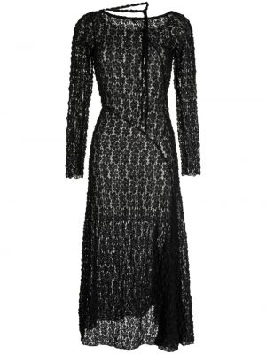 Φλοράλ μίντι φόρεμα με δαντέλα Gimaguas μαύρο