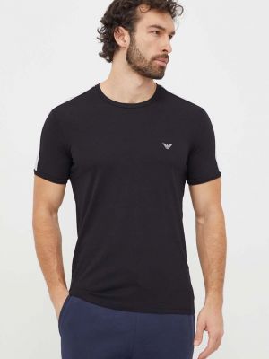 Koszulka z nadrukiem Emporio Armani Underwear czarna