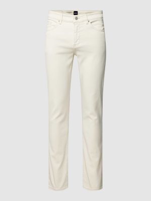 Jeansy skinny slim fit w jednolitym kolorze Boss białe