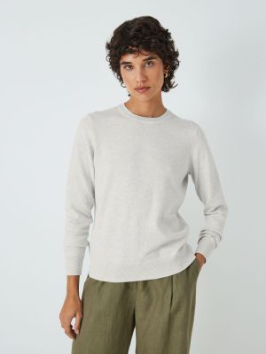 Хлопковый свитер с круглым вырезом John Lewis серый