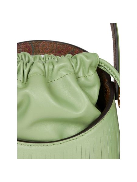 Bolsa con flecos de cuero Etro verde