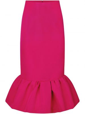 Peplum midi sukňa Nina Ricci ružová