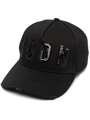 Cappello con visiera con paillettes Dsquared2 nero