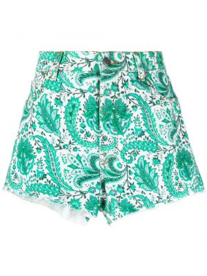 Paisley jeans-shorts Etro grønn