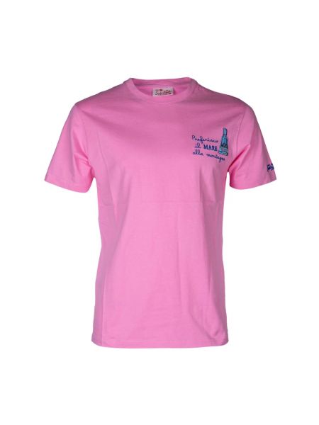 Koszulka z nadrukiem Mc2 Saint Barth różowa