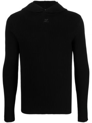 Hoodie en tricot Courrèges noir