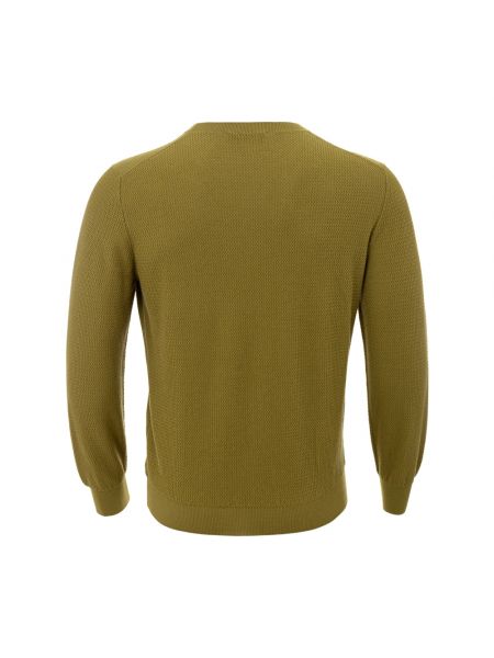 Sweter bawełniany z okrągłym dekoltem Gran Sasso zielony