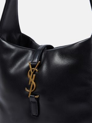 Kožená kožená kabelka Saint Laurent čierna