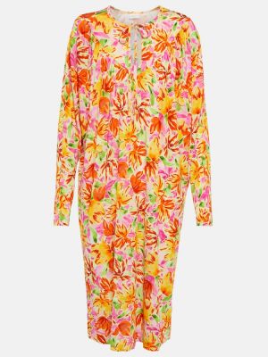Jersey midi obleka s cvetličnim vzorcem s potiskom Dries Van Noten