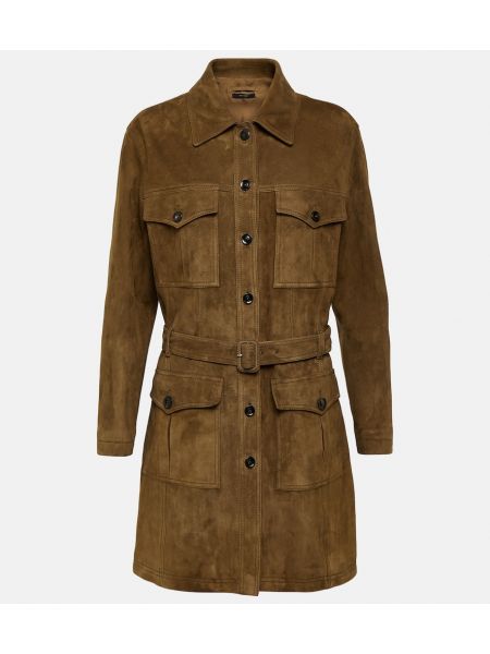 Semišový krátký kabát Tom Ford hnedá