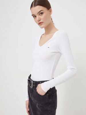 Блуза с дълъг ръкав Tommy Jeans бяло