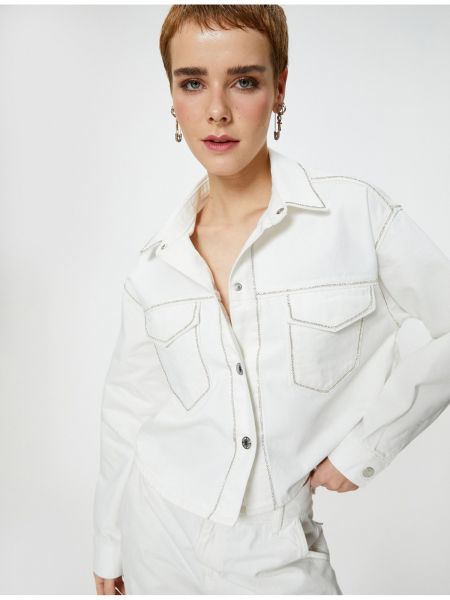 Bavlnená rifľová košeľa s vreckami Koton