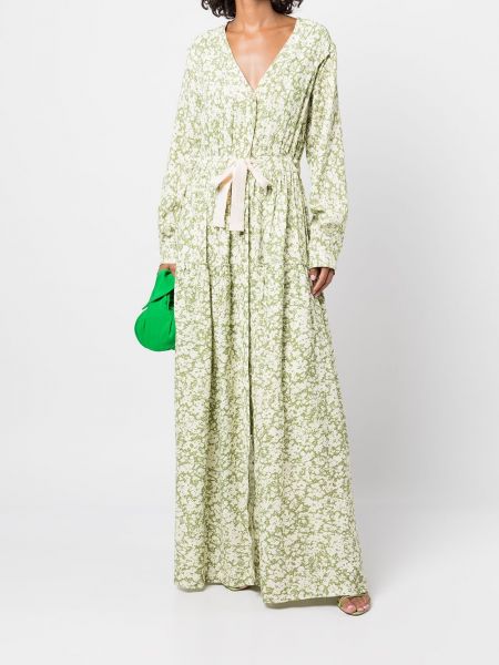 Vestido de flores con estampado Jonathan Simkhai verde
