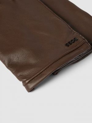 Кожаные перчатки Boss коричневые