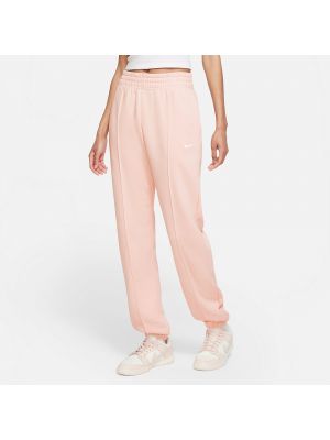 Nike mini swoosh high rise wide leg joggers in pink спортивные