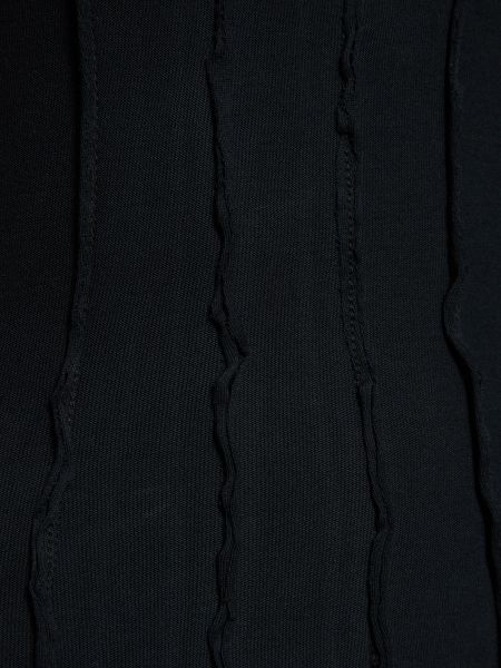 Jersey bombažna dolga obleka Interior črna
