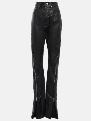 Δερμάτινο παντελόνι με ίσιο πόδι σε φαρδιά γραμμή Rick Owens μαύρο