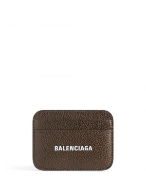Δερμάτινος πορτοφόλι με σχέδιο Balenciaga καφέ