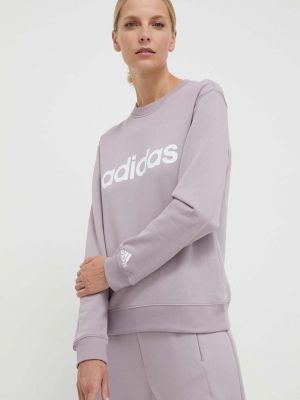 Bluza bawełniana z nadrukiem Adidas różowa