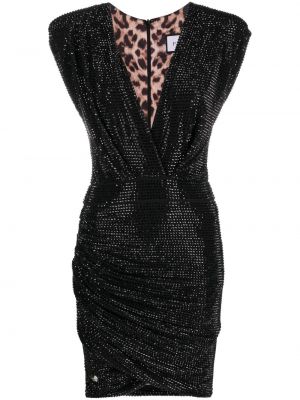 Krištáľové koktejlkové šaty Philipp Plein čierna