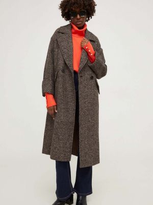 Płaszcz oversize Answear Lab brązowy
