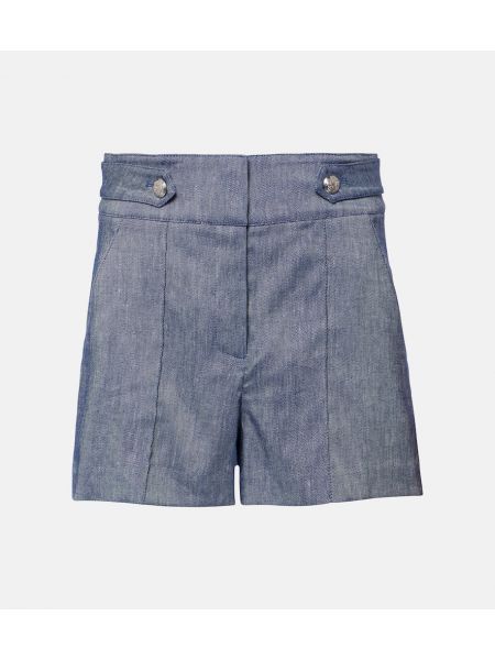 Pantalones cortos de lino Veronica Beard azul