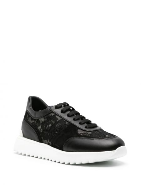 Sneakersy skórzane koronkowe Le Silla czarne