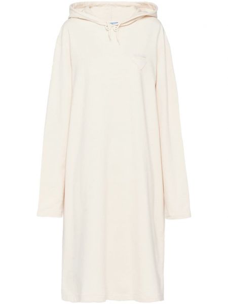 Fleece φόρεμα Prada λευκό